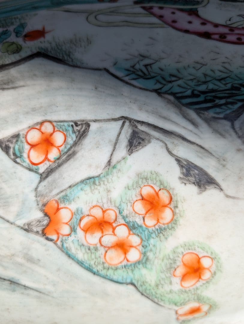 中国美術　骨董品　粉彩花瓶　民国時期　毛子栄出品　高さ58cm