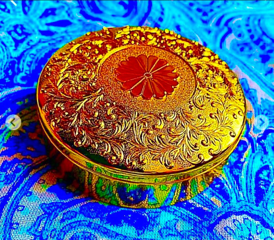 金運爆上げ　もう有りません！鍍金製　皇室菊紋章入り　皇帝朱肉入れ　京都御所