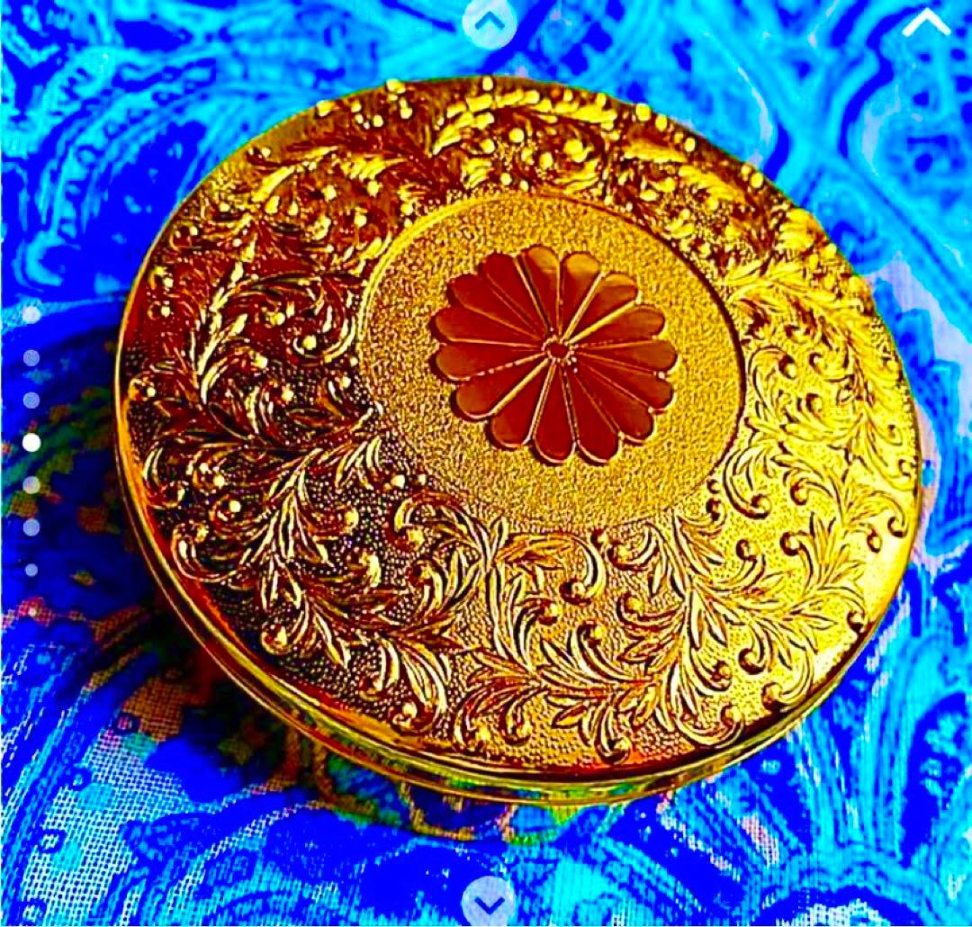 金運爆上げ　もう有りません！鍍金製　皇室菊紋章入り　皇帝朱肉入れ　京都御所