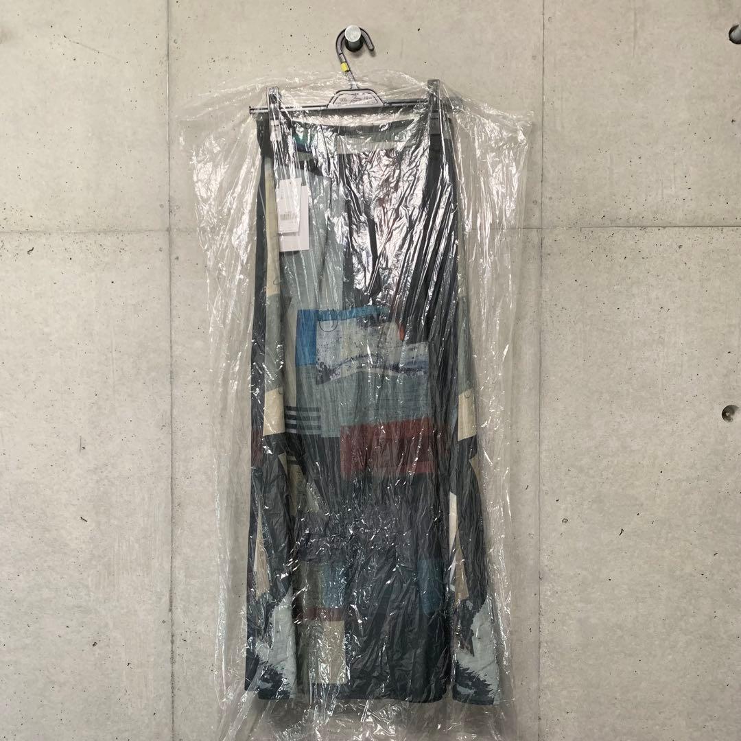 新品：ART COLLAGE PRINT SHEER SKIRT Ameri 青