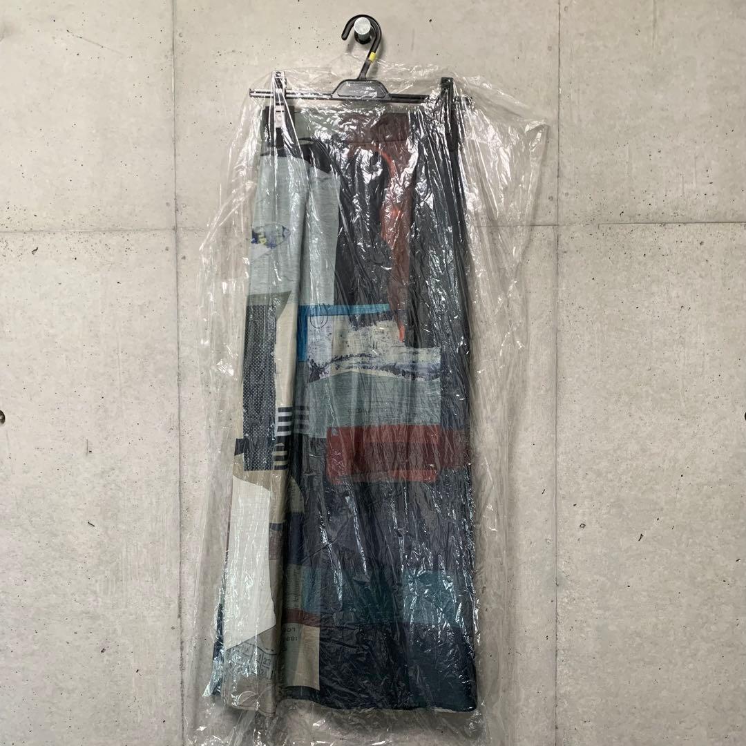 新品：ART COLLAGE PRINT SHEER SKIRT Ameri 青