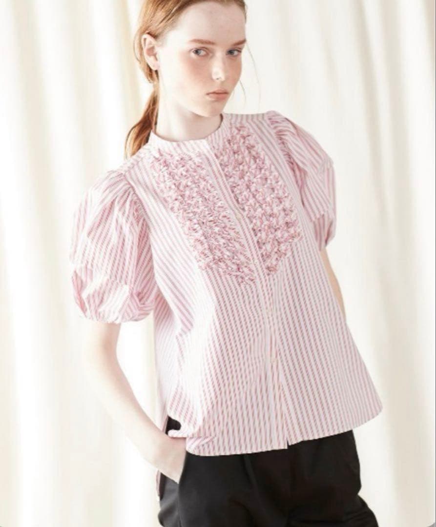 美品⭐︎マリリンムーン　フリルストライプ　ブラウス　定価25,300円