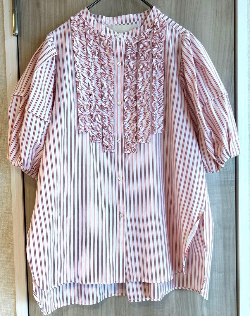 美品⭐︎マリリンムーン　フリルストライプ　ブラウス　定価25,300円
