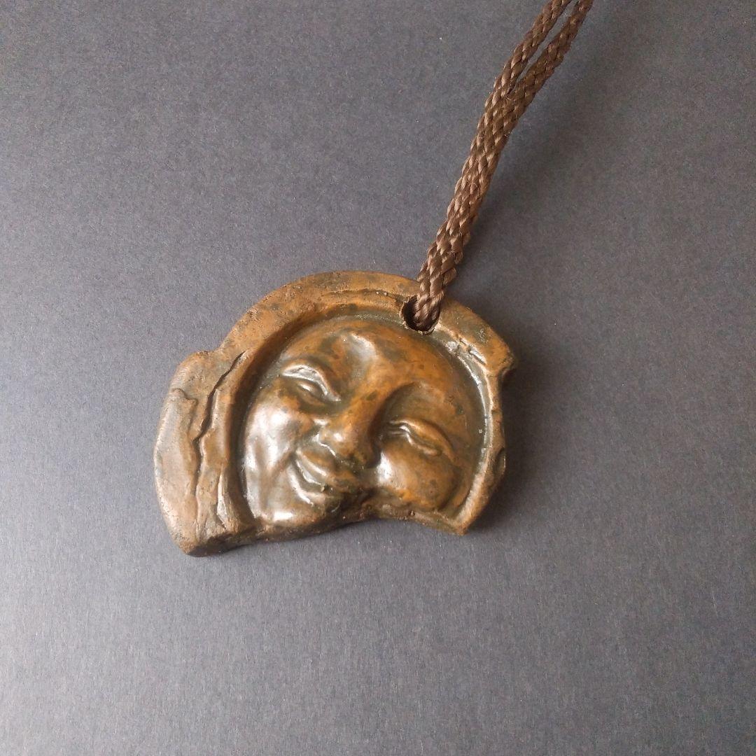 N089　彫刻　Vintage　necklace　陶板　在銘　リデアルブログ系