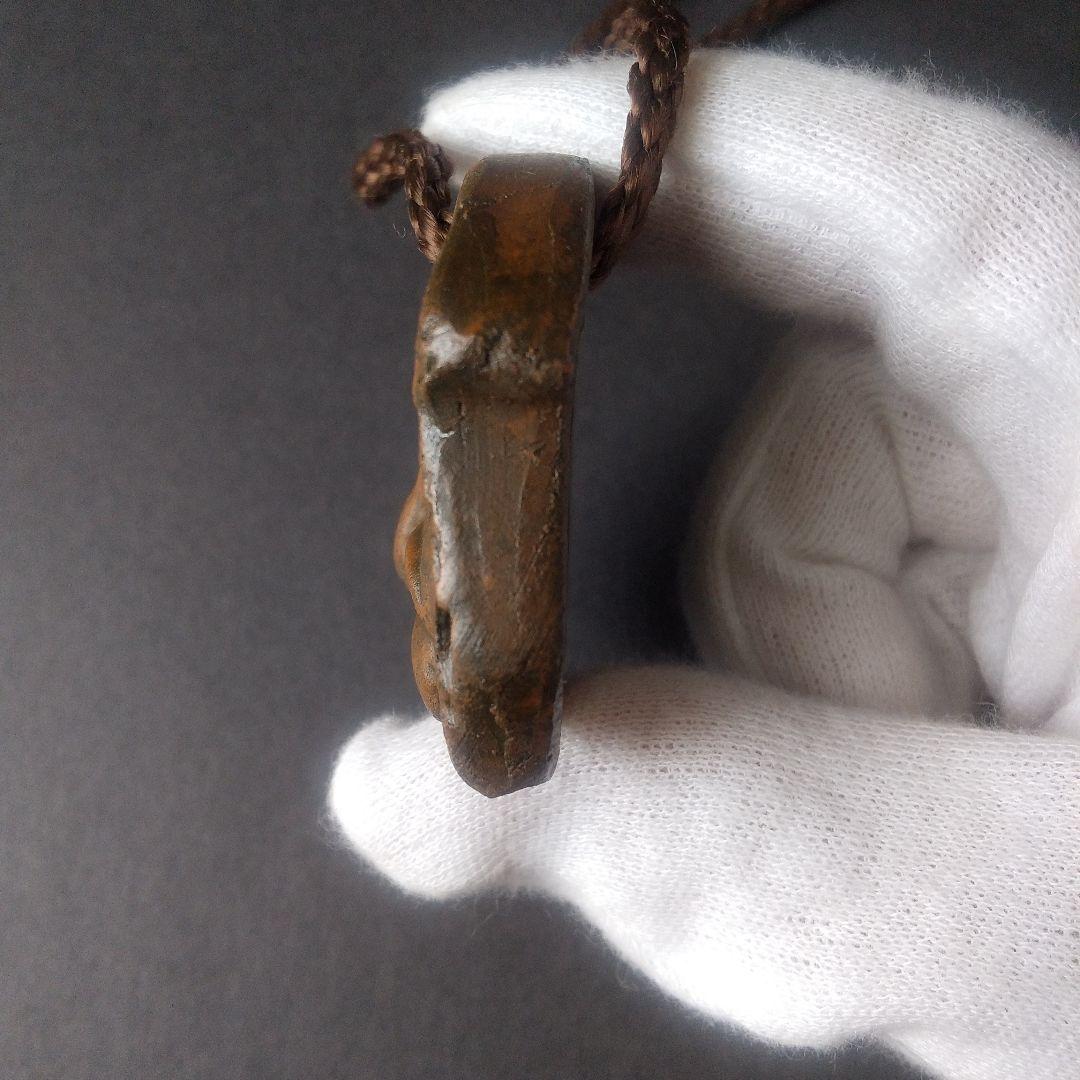 N089　彫刻　Vintage　necklace　陶板　在銘　リデアルブログ系