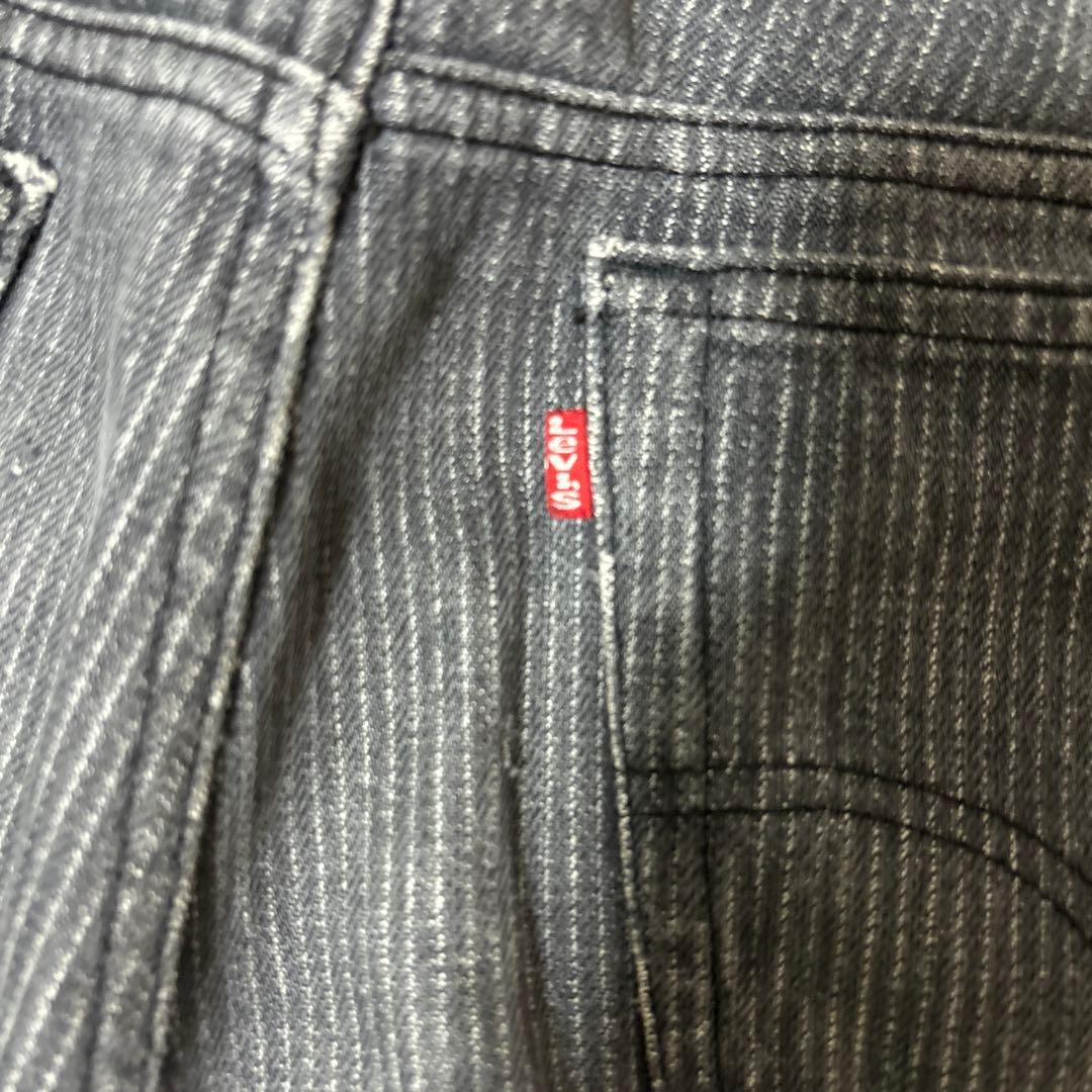 80s LEVI’S 701 ブラック先染め ストライプ デニム