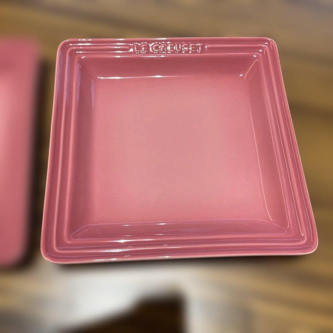 LE CREUSET スクエア・プレートLC（M）ローズクオーツ　2枚　新品