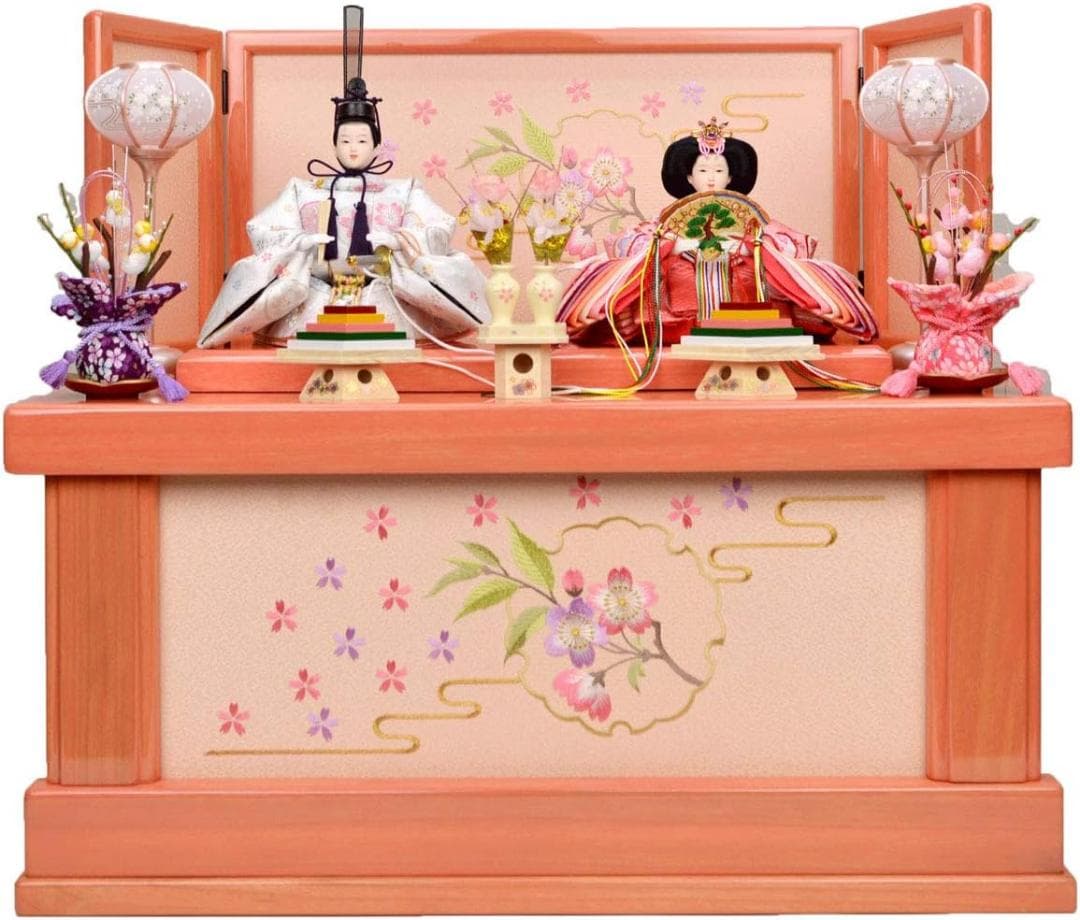 【新品】雛人形 北寿 桐製 刺繍 桜柄 節句 ひな祭り 収納 即配送