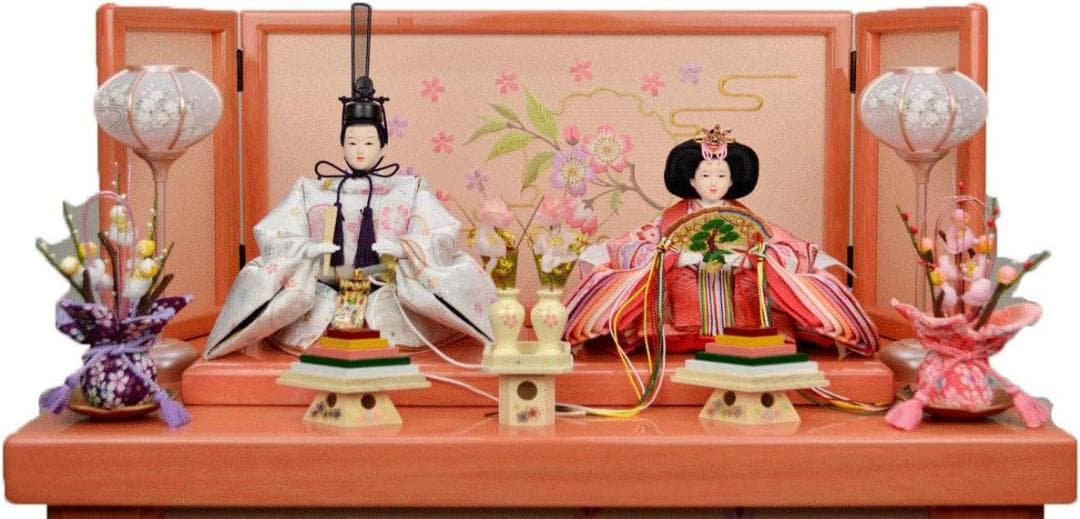 【新品】雛人形 北寿 桐製 刺繍 桜柄 節句 ひな祭り 収納 即配送