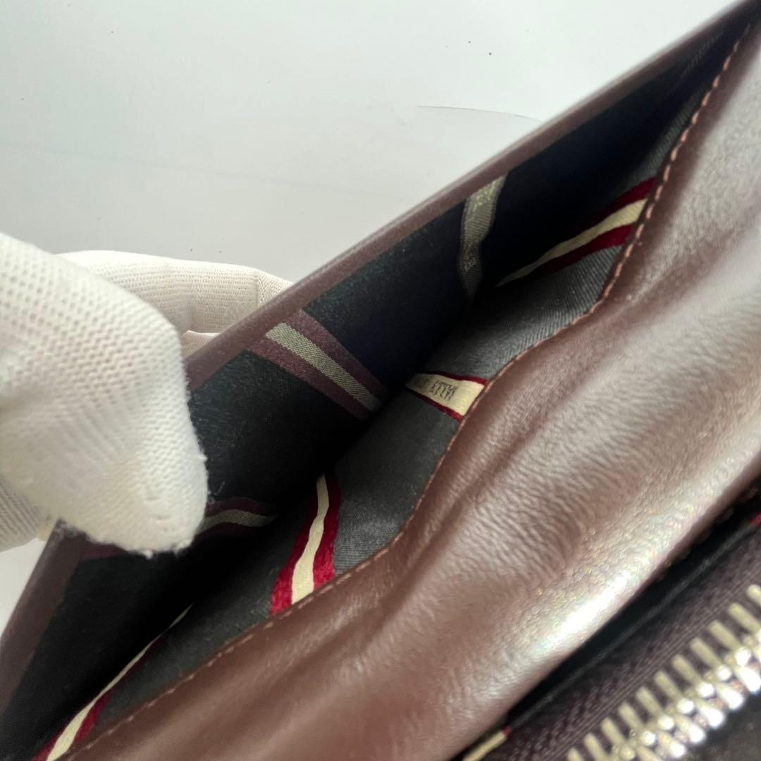 未使用保管✨️ Bally バリー　ストライプ　長財布　財布　ブラウン　メンズ