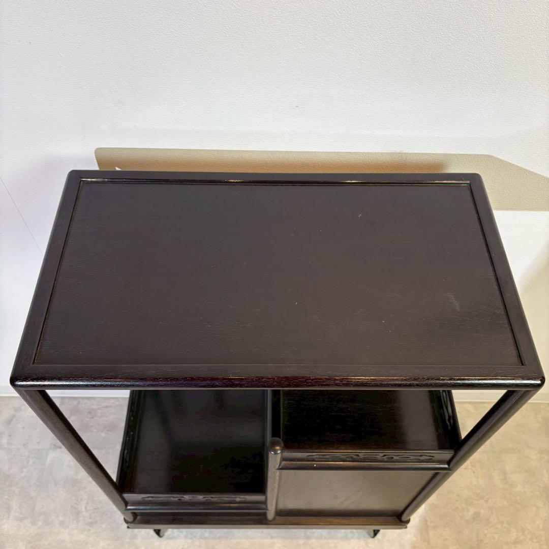 脚付茶棚　唐木　リメイク家具　和家具　時代家具　和モダン　ミニ茶棚　茶箪笥