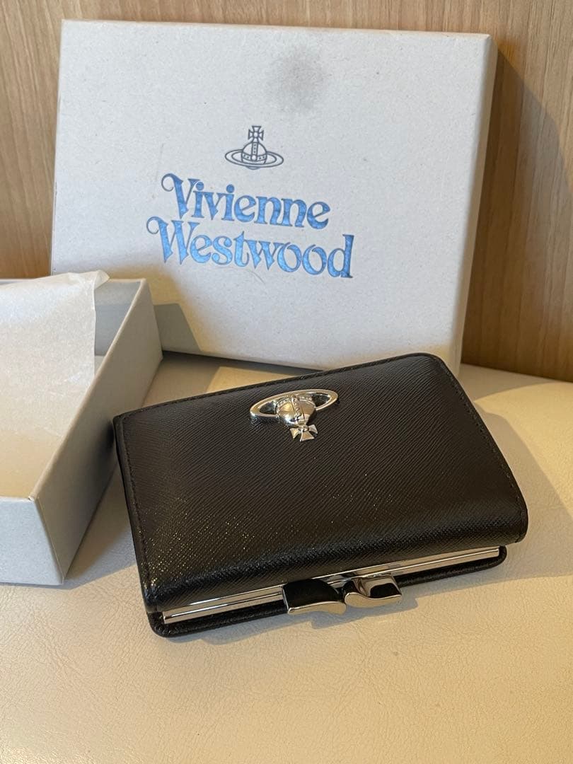 【値下げ】Vivienne Westwood 廃盤　がま口 レザー財布 黒