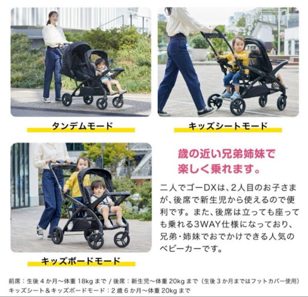 【新品】KATOJI 二人でゴーDX シングルタイヤ 2人乗り 3way