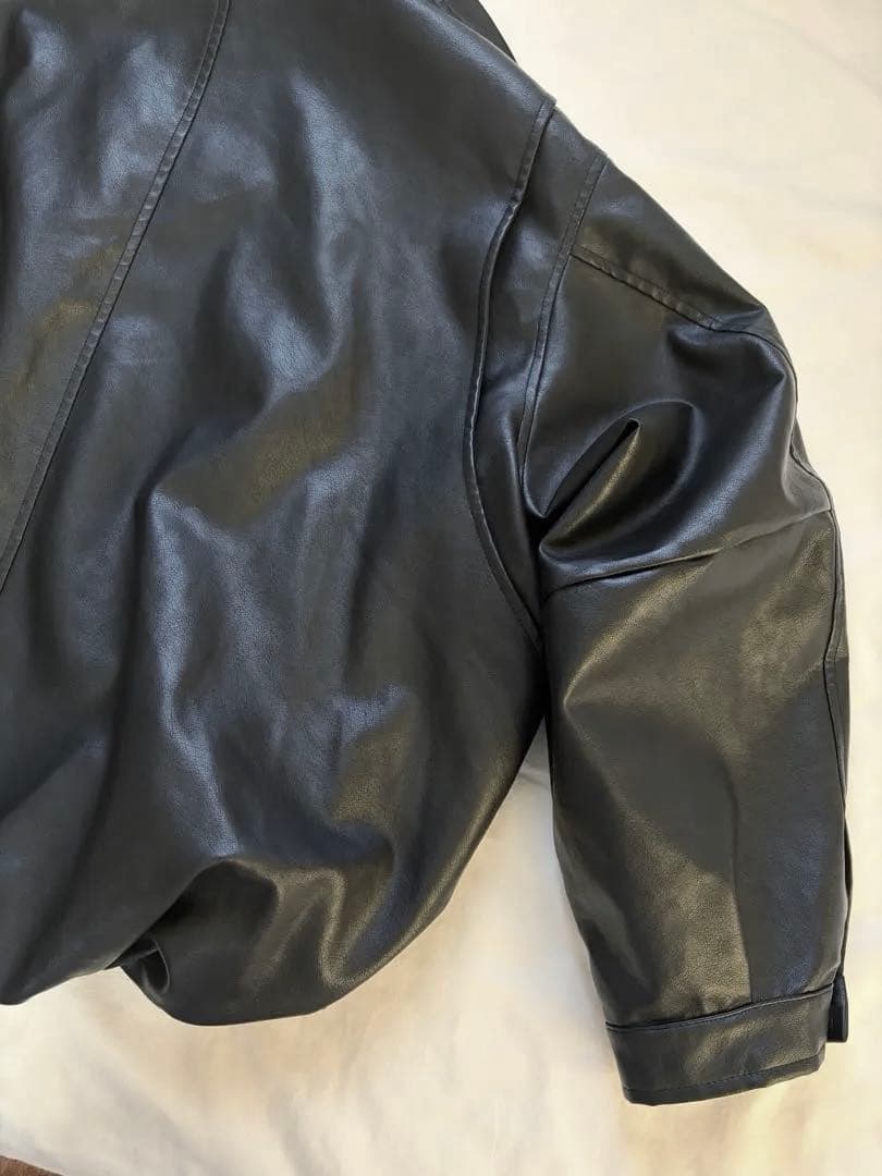 タグ付属　CLANE / FAKE LEATHER BALLOON JACKET