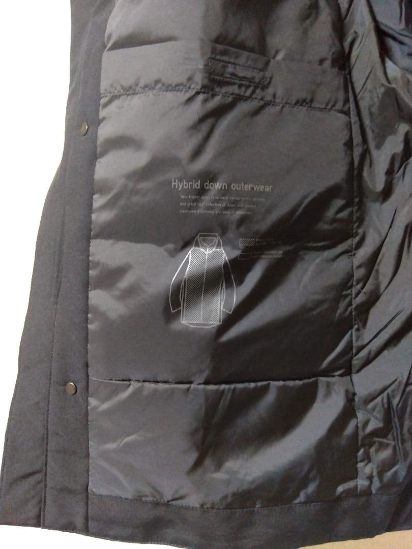 ユニクロ ハイブリッドダウンコート メンズ L ネイビー 通勤 新品