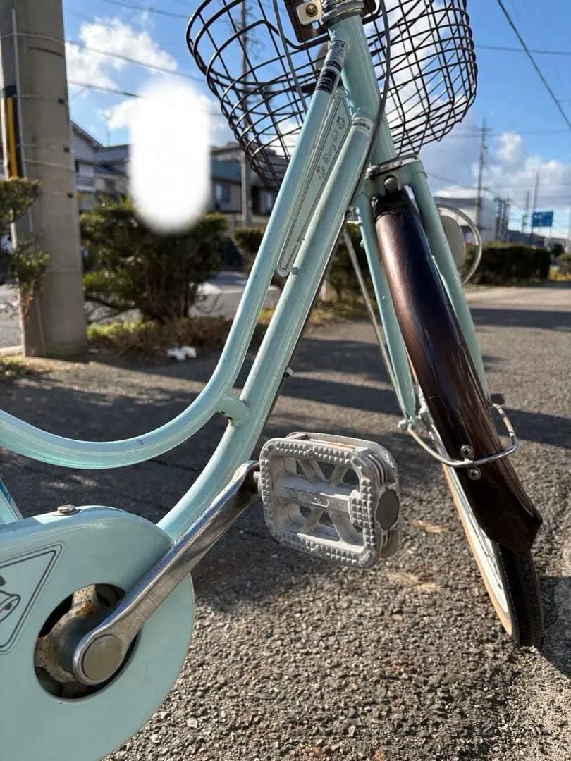 子供用自転車 水色 26インチ 前面バスケット付き