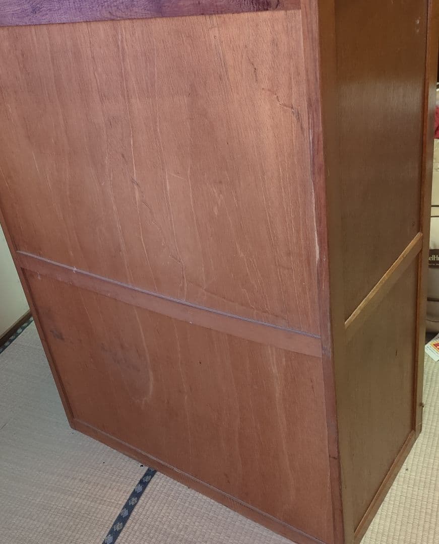昭和　レトロ　タンス　箪笥　チェスト　引き出し　波板ガラス　ガラス戸