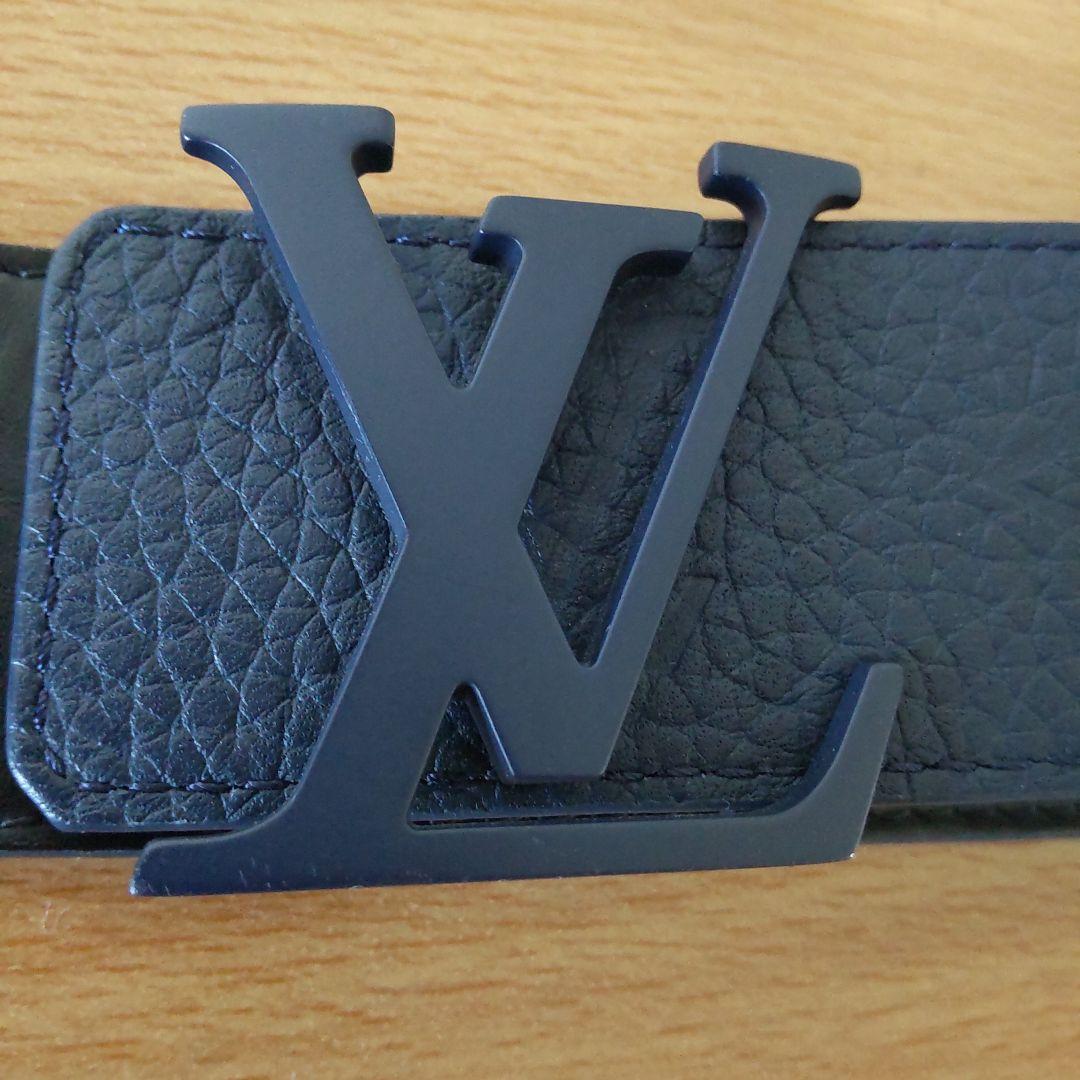 LOUIS VUITTON ネイビー レザー ベルト 85/34