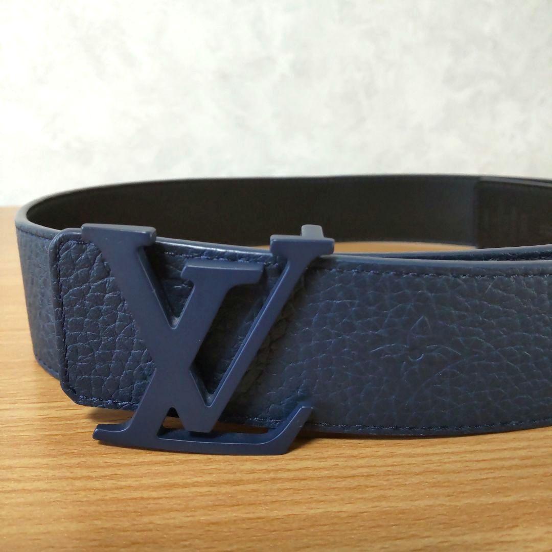 LOUIS VUITTON ネイビー レザー ベルト 85/34