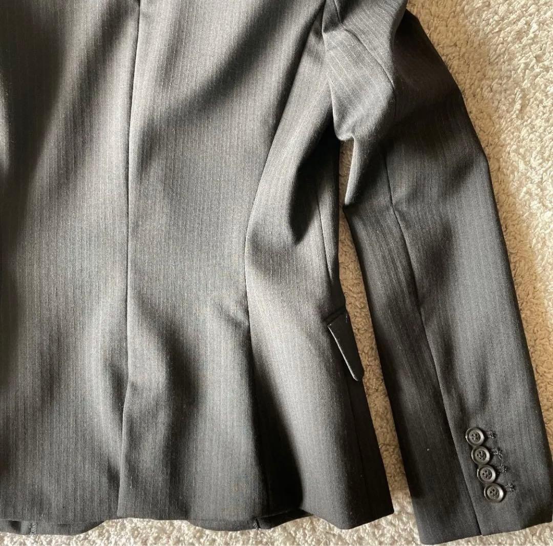 美品　LE SOUK ルスーク ＊ パンツスーツ 38 黒 ストライプ