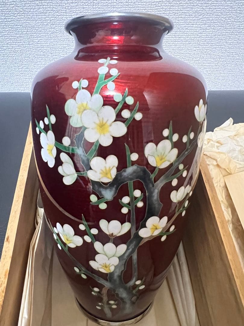 七宝花瓶(七寳花瓶)木箱付き