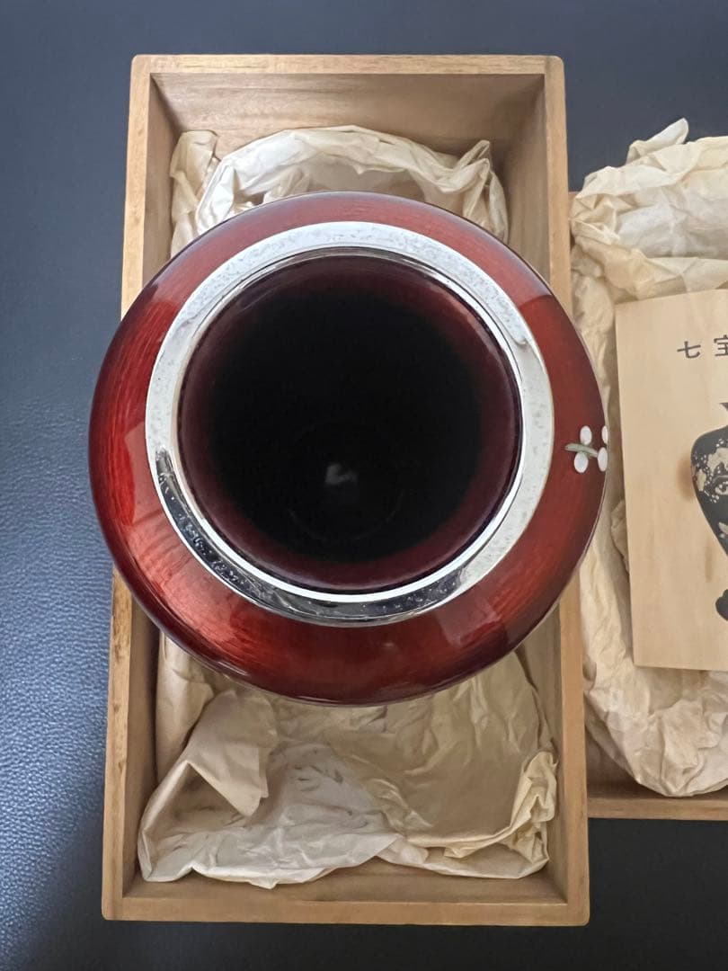 七宝花瓶(七寳花瓶)木箱付き