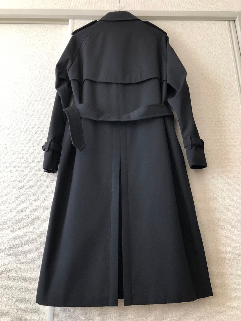 専用❣️高級仕様ユナイテッドアローズト レンチコート黒ウールLステンカラーコート