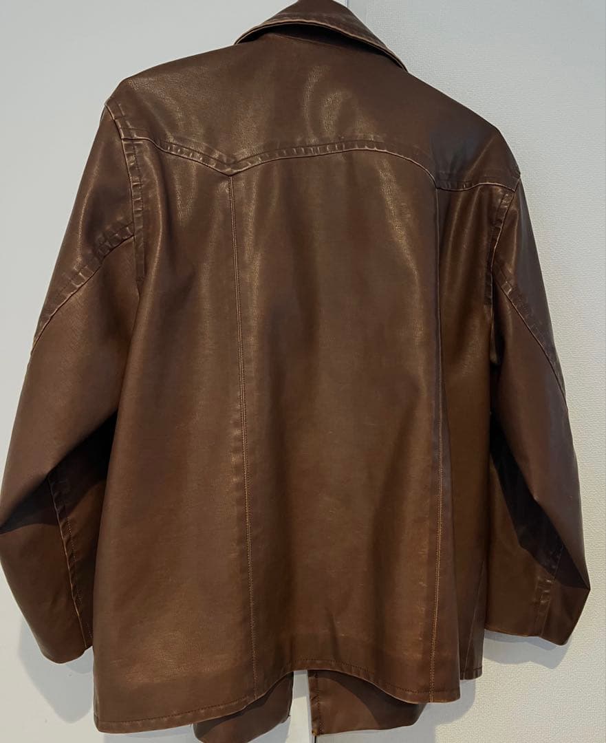 nikoand… フェイクレザーフェードジャケット　ブラウン