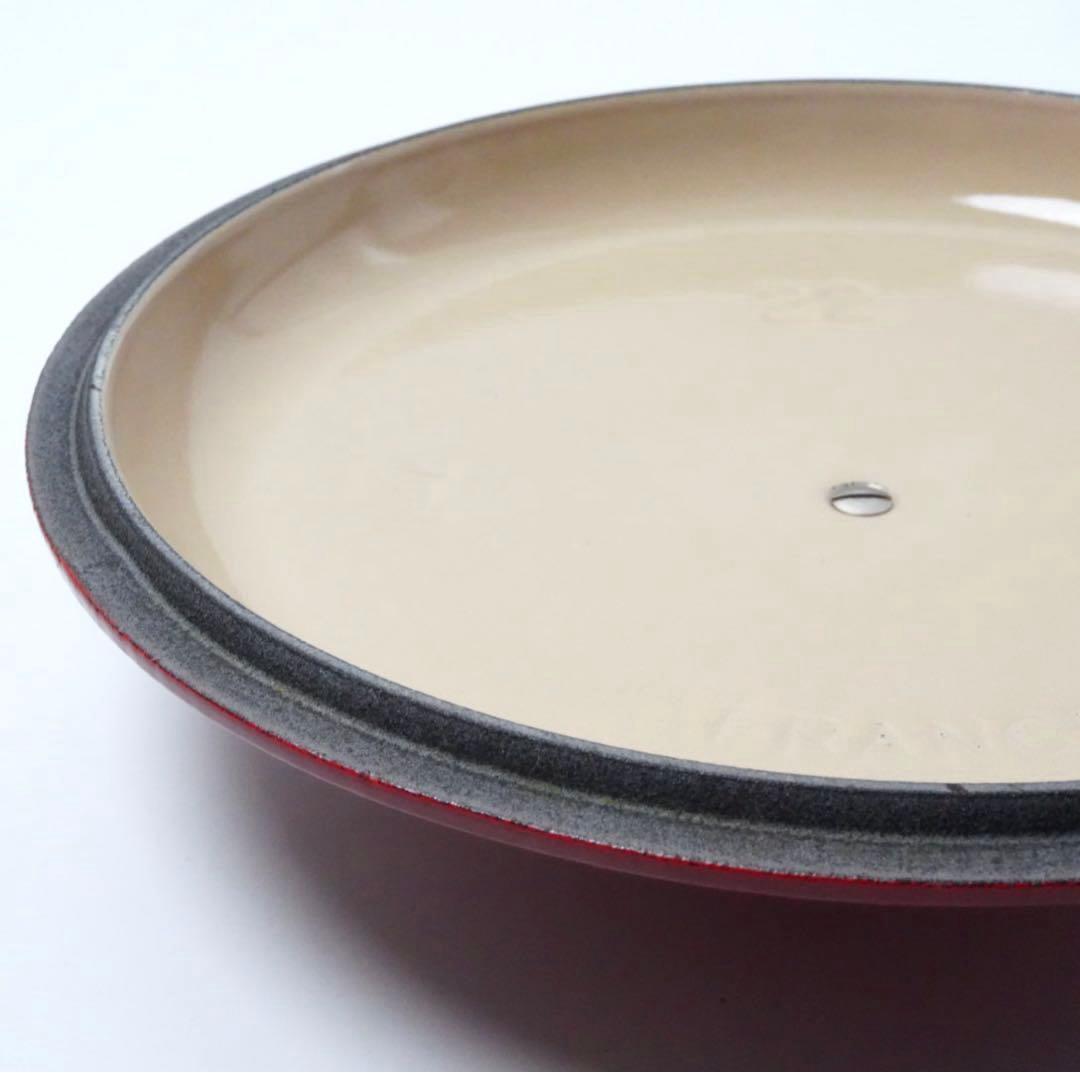 【美品】LE CREUSET　ビュッフェキャセロール　チェリーレッド　22cm