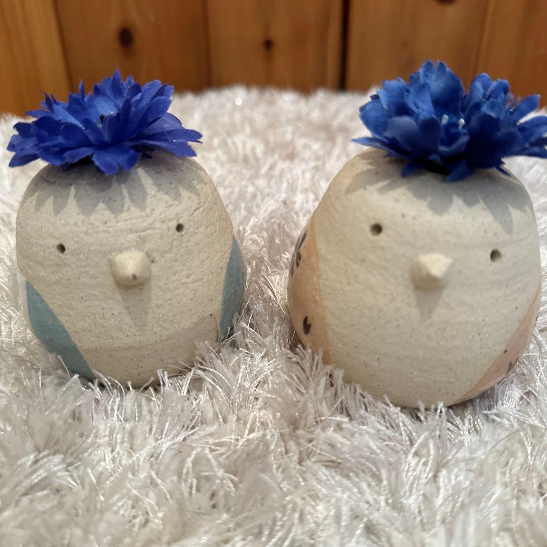 陶芸家　清水うのう☆すずちゃん☆一輪差し