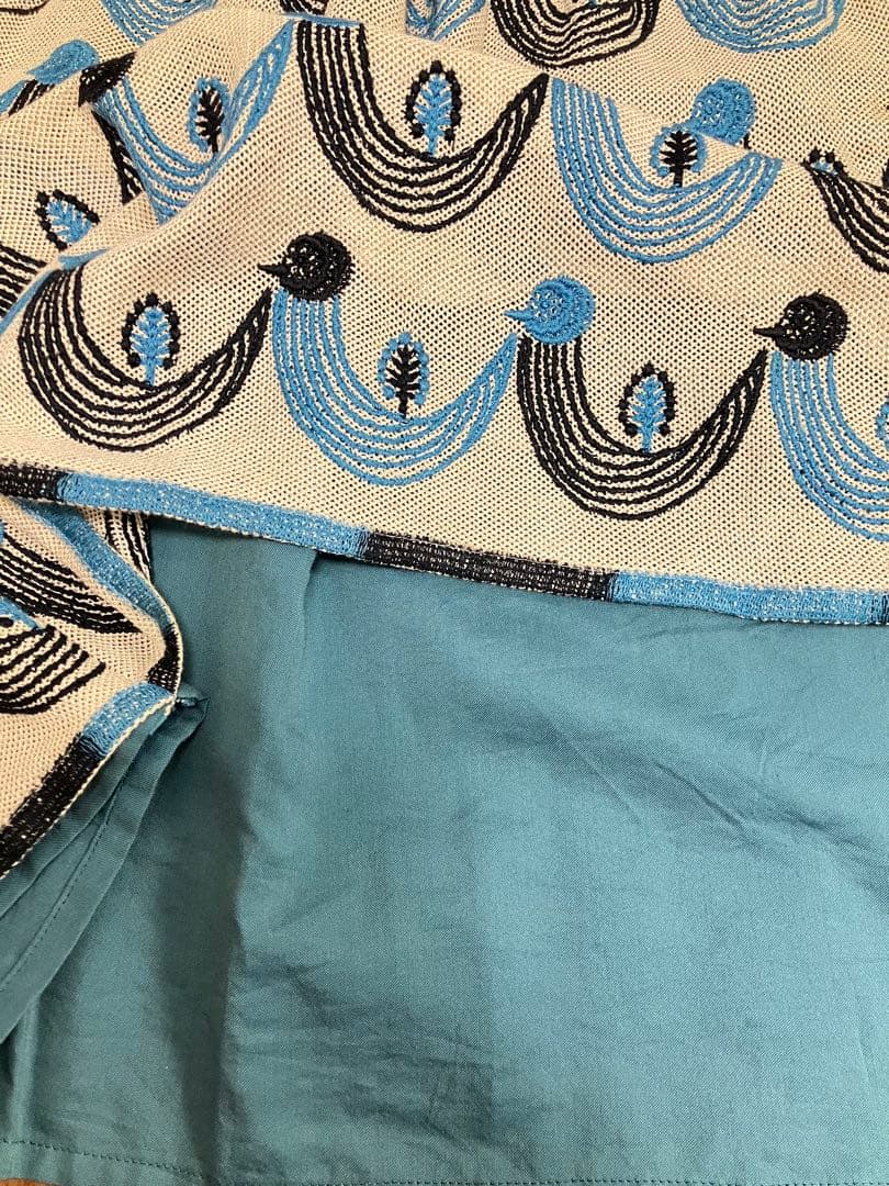 mina perhonen 刺繍スカート サイズ38 twitter 送料込 鳥