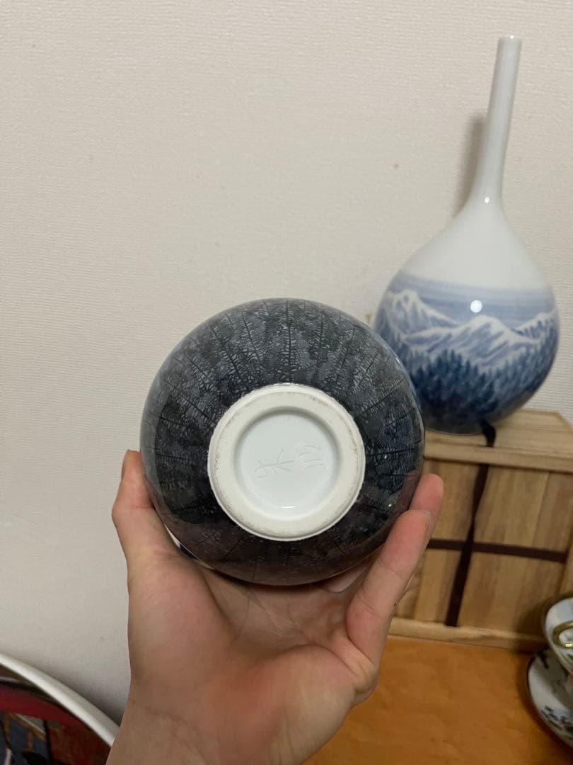風景画陶器花瓶（2点セット）