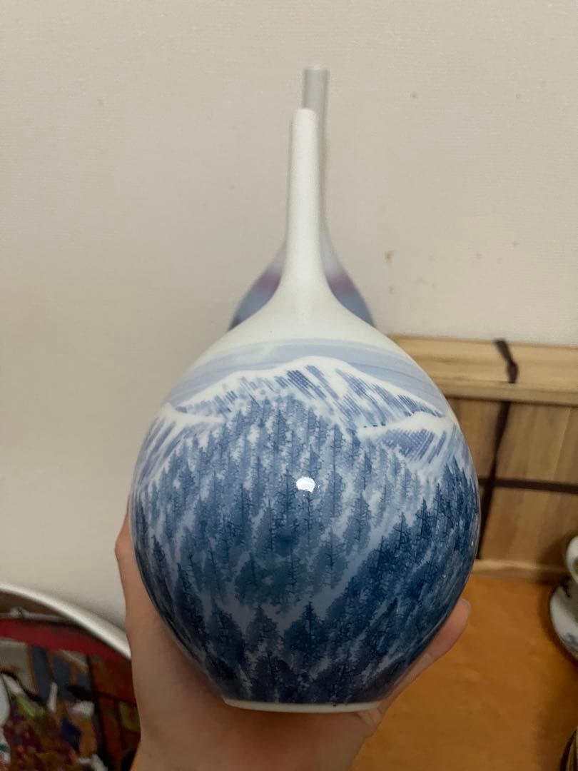 風景画陶器花瓶（2点セット）