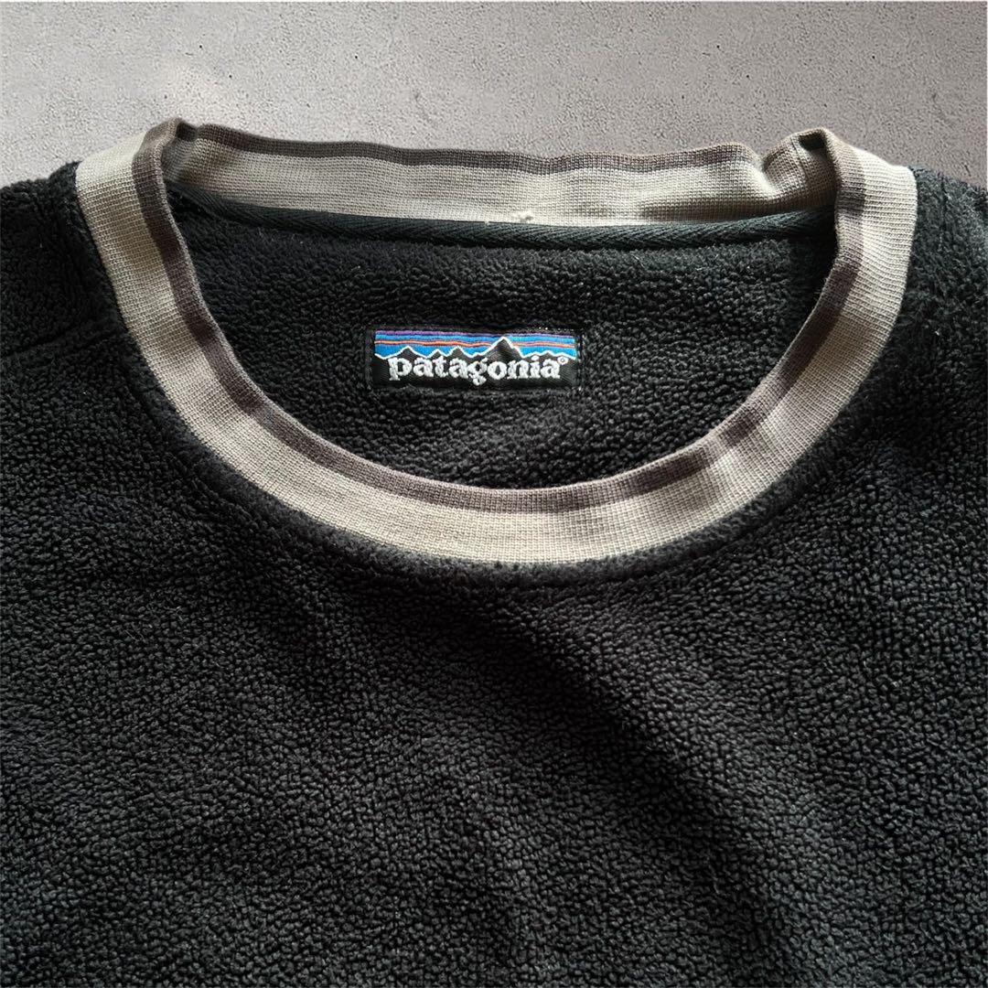 90s【Patagonia】rhythm クルーネック フリース Black L