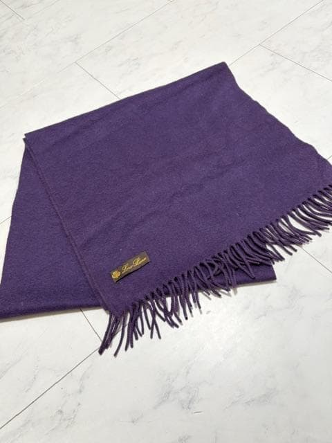 新品未使用★ロロピアーナ 最高級カシミアストール 濃い紫 41×164 イタリア