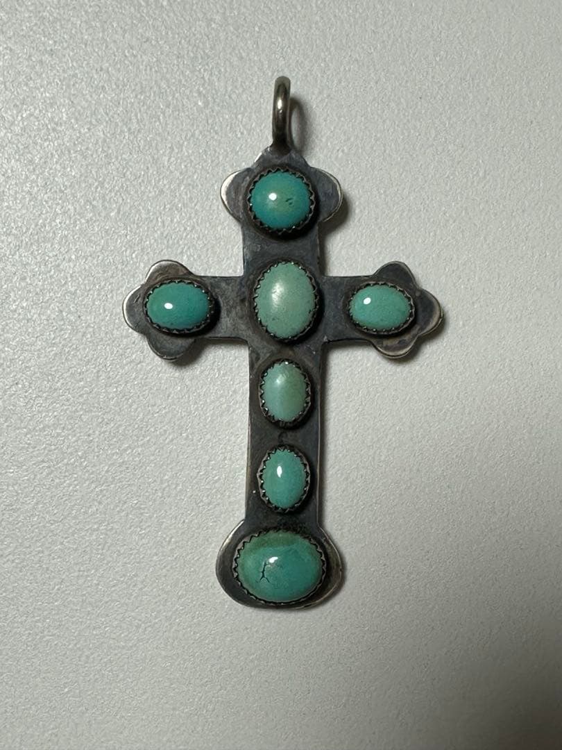 vintage NAVAJO ナバホ クロストップ ターコイズ シルバーチェーン
