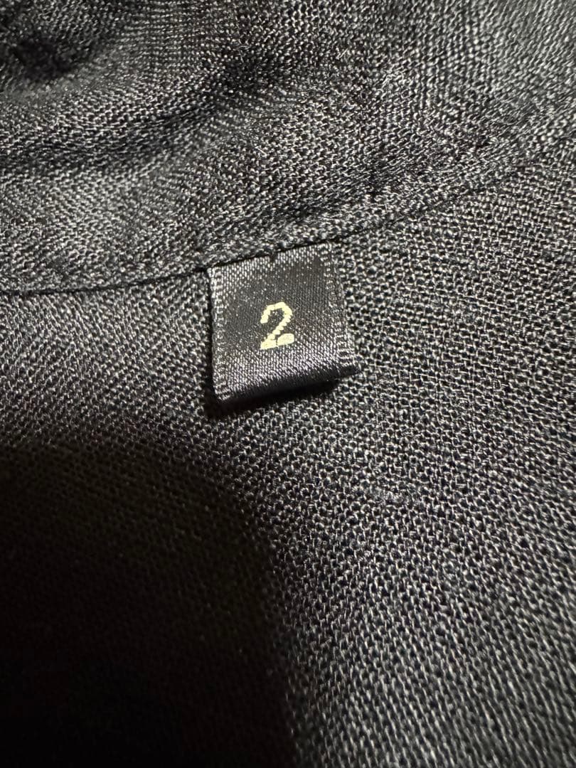 25ss COMOLI コモリ リネンWクロス プルオーバーシャツ 2 ブラック