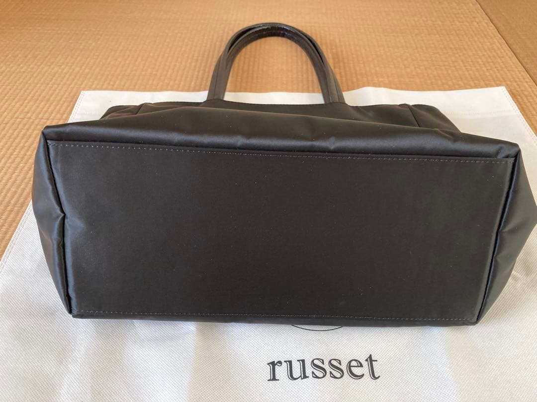 russet クラウズナイロン　ブラック トートバッグ