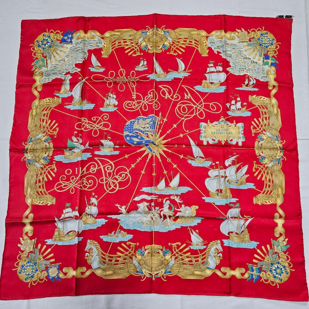エルメス　スカーフ　カレ90 VOILES DE LUMIERE　光の帆船