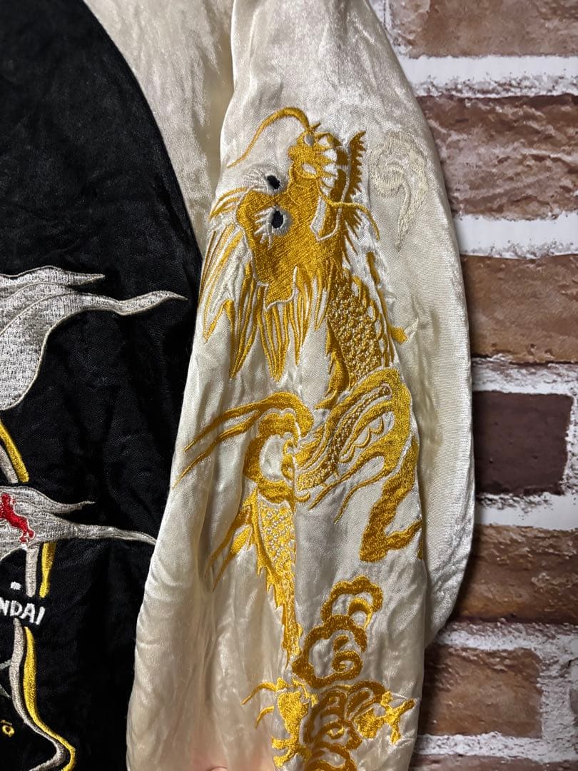 スカジャン　クロップドヘッズ Cropped Heads刺繍×龍　リバーシブル