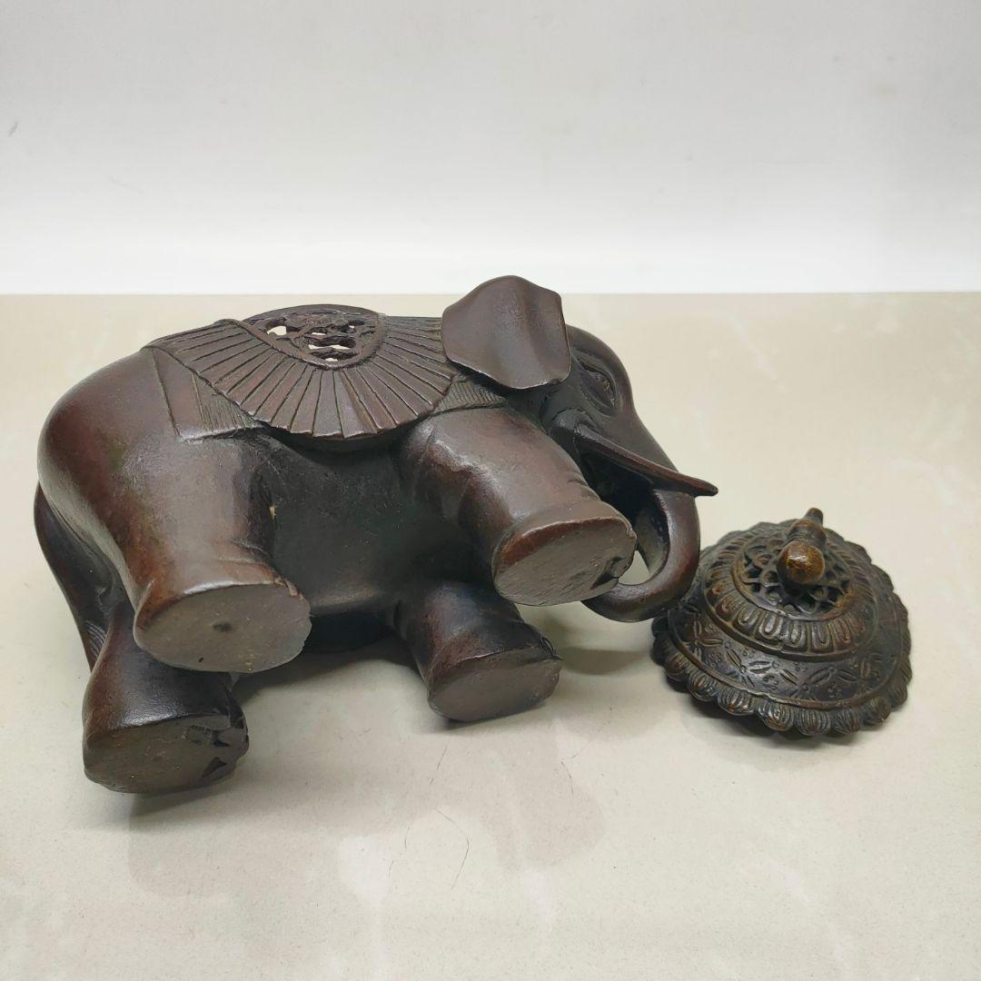 めでたい如意銅象 香炉 銅香炉 工芸品 美術品 置物