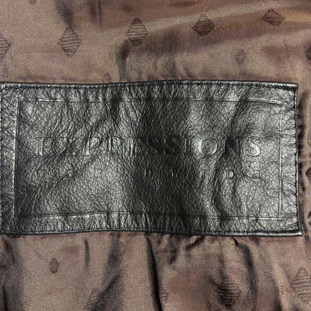 90s レザージャケット 短丈 本革 ブラック L 古着 Y2K 革ジャン 美品