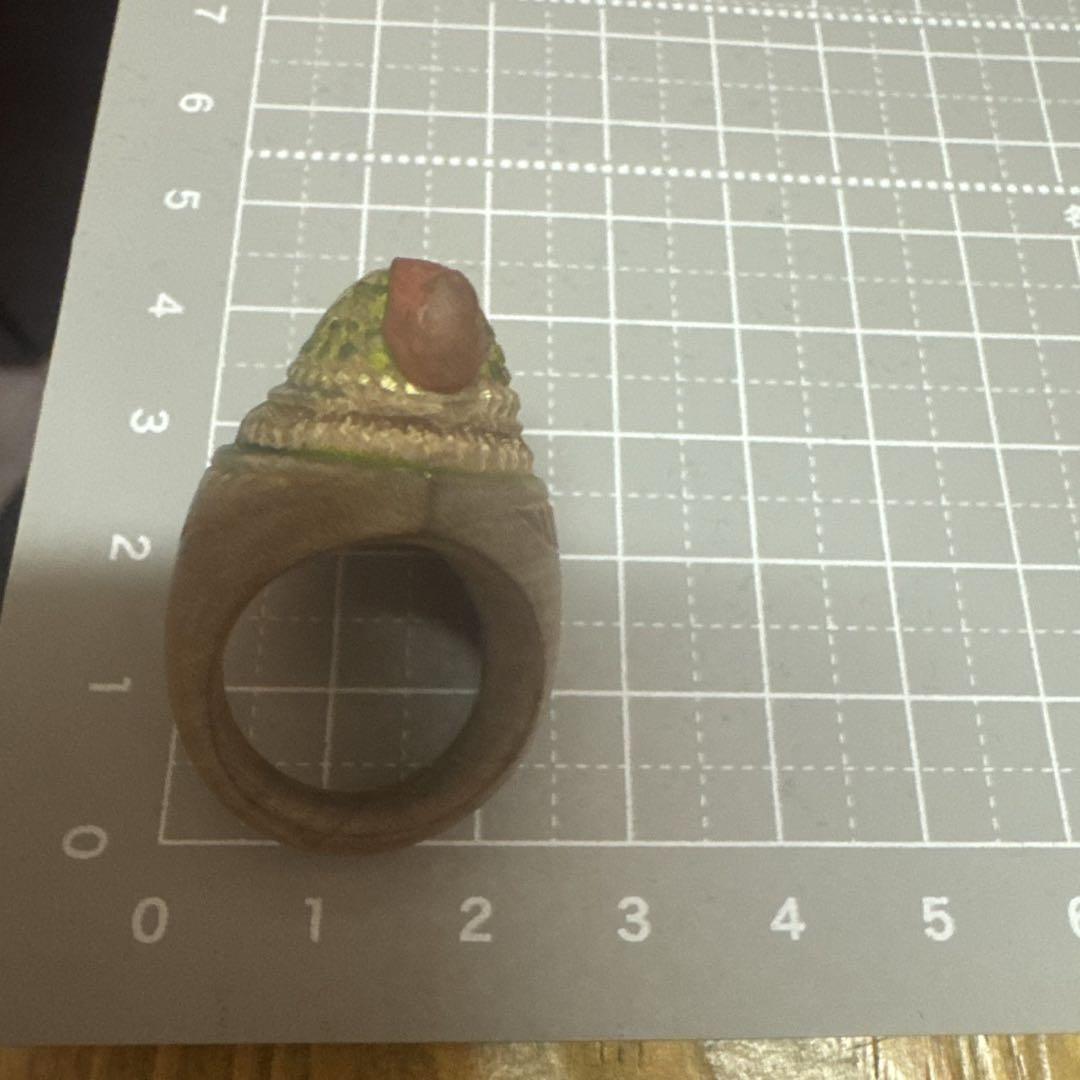 【美品】稀少 彫刻家 池上舜（作）木彫神顔像指輪　リング