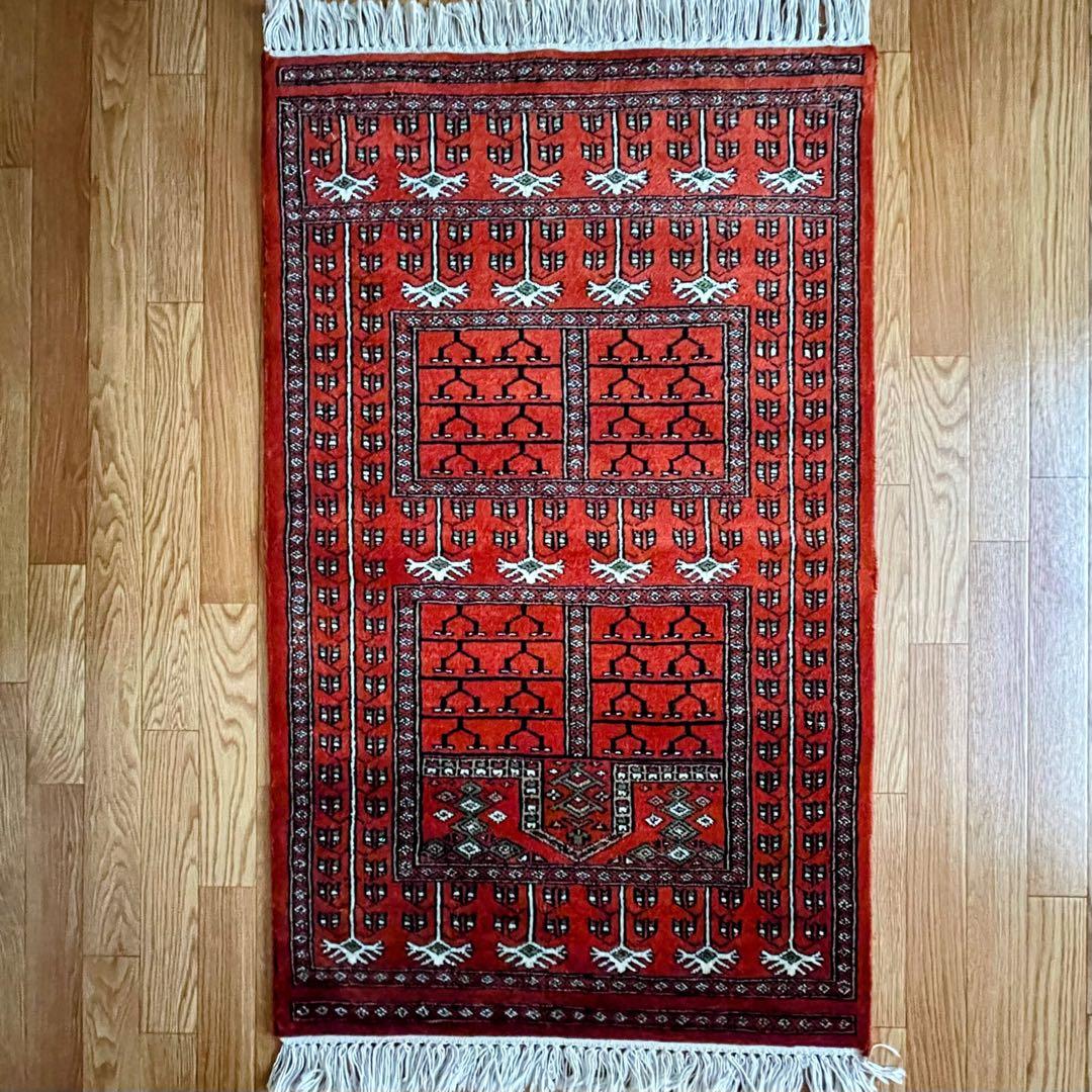 バルーチ産 本物 ペルシャ絨毯 手織り 玄関マット トライバルラグ