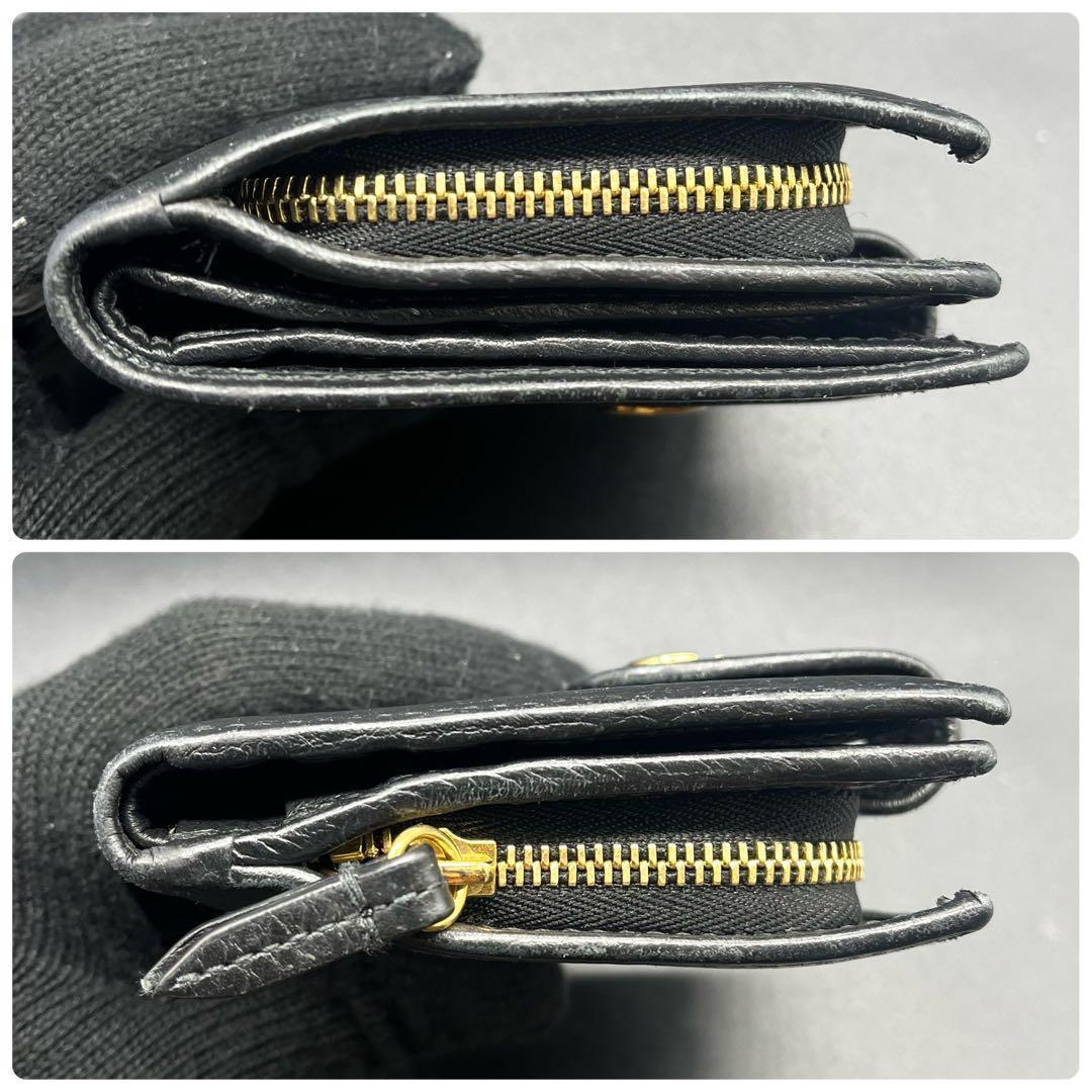 美品✨グッチ 折り財布 コンパクトウォレット マーモント 黒 本革 523193