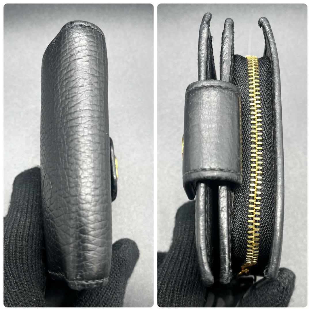 美品✨グッチ 折り財布 コンパクトウォレット マーモント 黒 本革 523193
