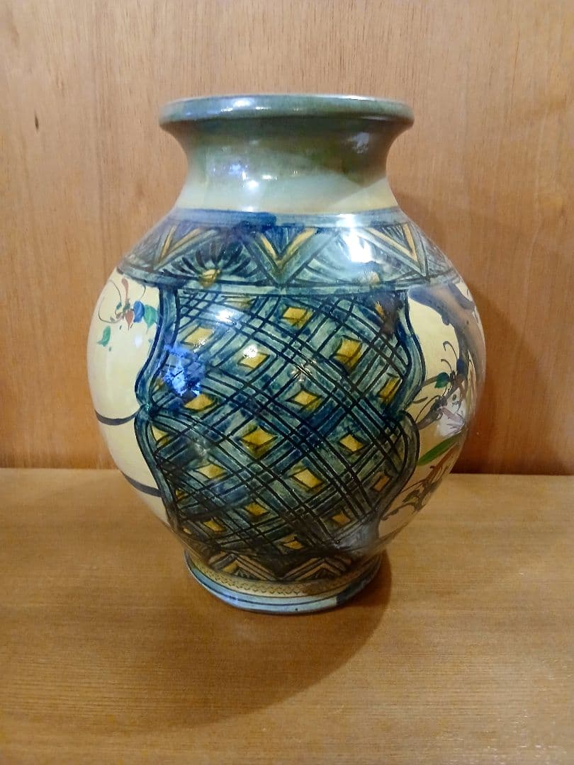 未使用　琉球焼　壺屋焼　島袋常一　花瓶