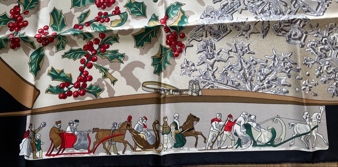 エルメス HERMES クリスマスモチーフ シルクスカーフ