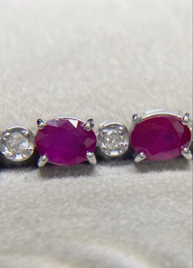 ルビー6ct ダイヤ テニスブレスレット