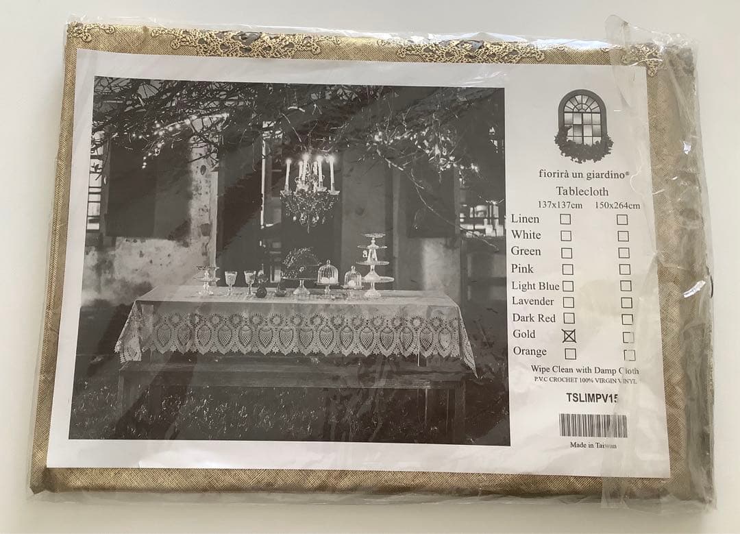 Fiorira un Giardinoビニールテーブルクロス　ゴールド